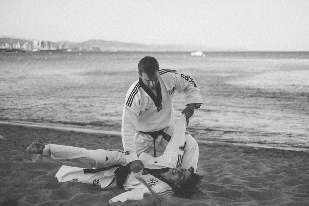 Taekwondo en la playa